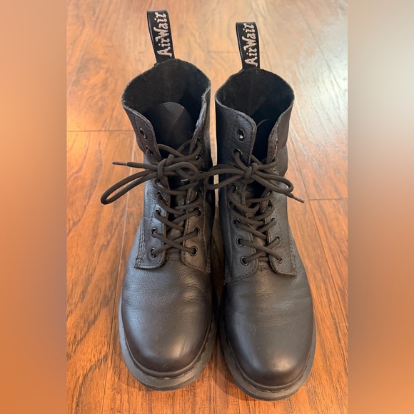 Dr. Marten Black Leather Lace-Up Boots - Picture 4 of 9